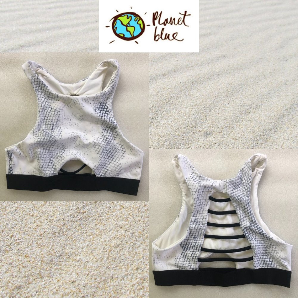 Blue Life Planet Blue Strappy Back Bikini Top